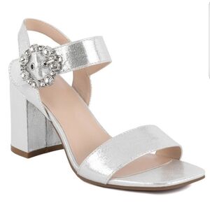 Jones New York Metallic Silver Heels